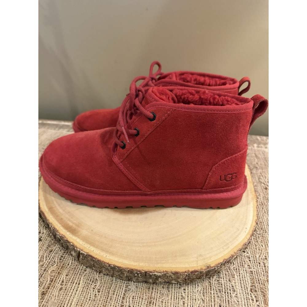 UGG WOMEN NEUMEL SAMBA RED SHEARLING SUEDE SHOE 3236 US 9 /‎ EU 40 / UK 7
